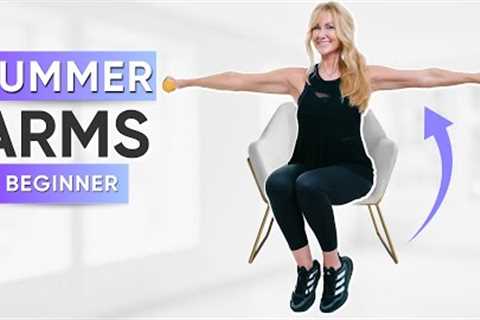 10 Minute SEATED ARM Workout With Dumbbell Weights | Chair workout For Beginners!