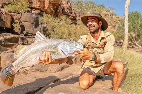 The WORLDS #1 WILD RIVER Fishing (Lost Rock Art &amp; Bush Cooking)