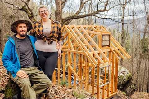 ROOFING AN OFF-GRID CABIN IN THE WOODS | DIY FOREST BUILD