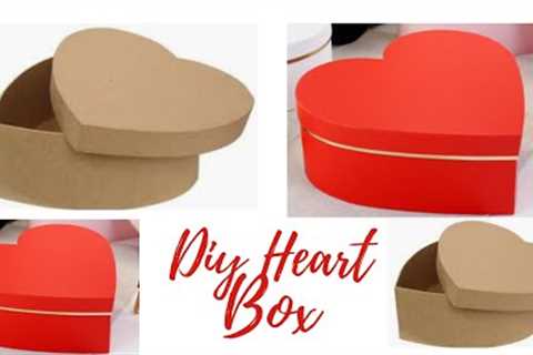 How To Make Heart Shaped Paper Gift Box Heart Box  Art and Craft Making Paper Box Diy Paper Box