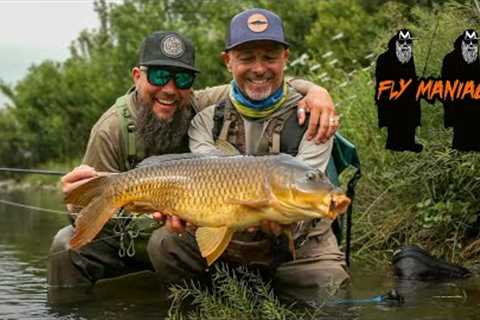 Sight Fishing For River Carp in Italy l Flymaniacs with Niklaus Bauer &amp; Paolo Pacchiarini
