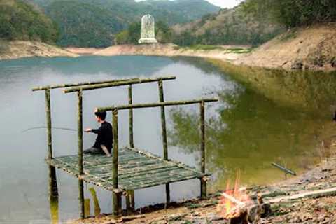 Marvel at the ancient tomb. Build a Survival Shelter on the Lake for 30 days, Fishing and Cooking