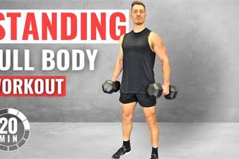 20 min STANDING DUMBBELL WORKOUT | Full Body | Strength Training