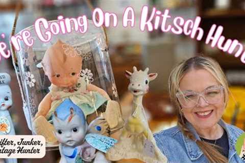 RARE KITSCH FOUND! Small Town Antique Mall Shopping TWO STATE Tour!