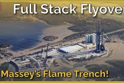 Starship Flight 3 Full Stack Testing + Massey's Flame Trench Updates | Starbase Flyover Update