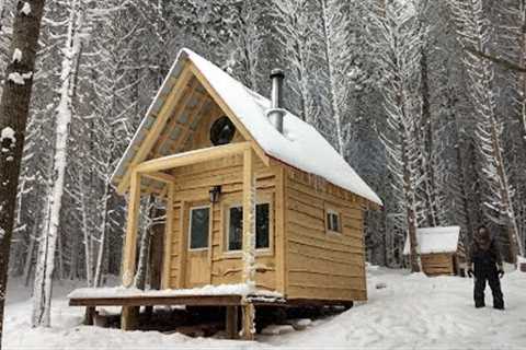 BUILDING a Small Cabin in the WOODS (COMPLETE BUILD!)