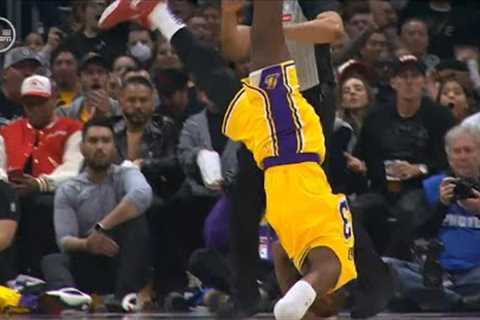 LeBron James does a somersault after tough and-1 on Westbrook and PJ Tucker 😂