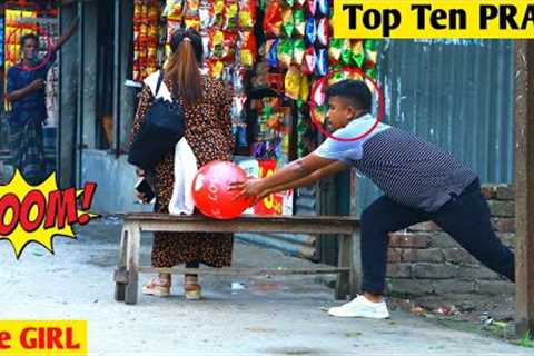 Best of Hit COMPILATION Public PRANK ! with Fake Football Kick PRANK On cute GIRL 2024