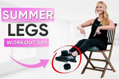 10-Minute Seated Leg Workout For Women Over 50! Slim &amp; Tone Legs At Home