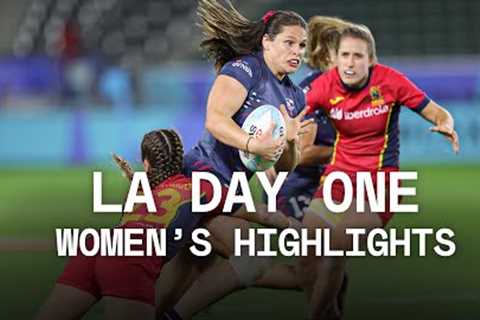 Brazil cause another HUGE shock | LA HSBC SVNS Day One Women's Highlights