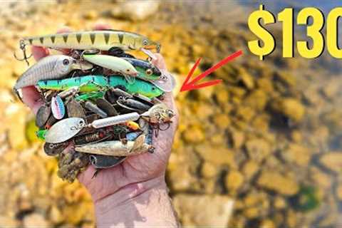 $130 Worth of Fishing Lures in a Drained Lake!
