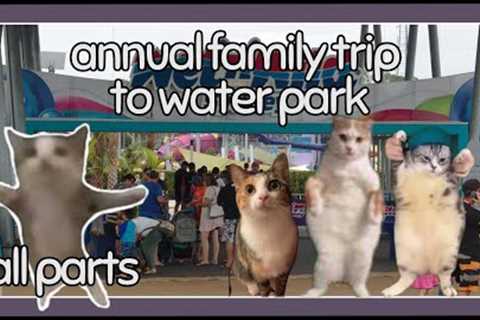 ALL PARTS !Cat family road trip to water park with best friend! -silly cat stories- ALL PARTS
