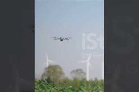 Farmer,technology,Drone,Smart Farming, Two Farmer using Drone working together in Farmer, Smart farm