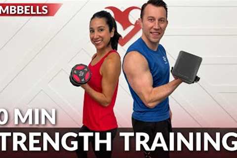 20 Min Strength Training at Home - No Repeat Full Body Dumbbell Workout for Women &amp; Men with..