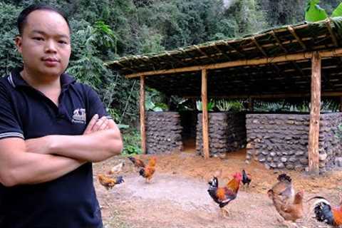 PRIMITIVE SKILLS; Duong continue to raise pigs - Build a pig barn out of stone