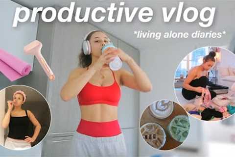 PRODUCTIVE VLOG: cleaning my apartment, gym workouts, &amp; prep/pack with me for spring break! ⭐️