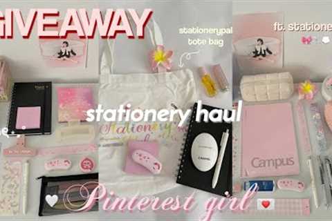 PINTEREST SCHOOL GIRL stationery haul + GIVEAWAY 🎀🎧ft. stationerypal