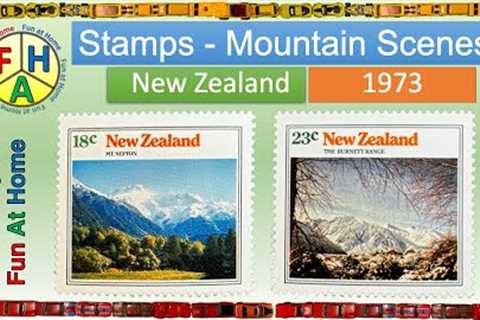 1973 Mountain Scenes - New Zealand Stamps #collection #stamps #philately  (Snack sized video)