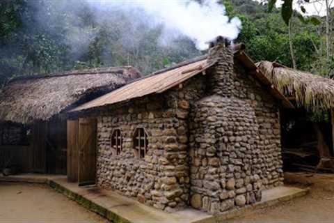 PRIMITIVE SKILLS; Harvesting chicken eggs, sweet potatoes - life at the stone cabin