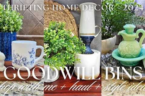 NEW GOODWILL BINS HOME DÉCOR THRIFT WITH ME | 2024 Shop with Me + Thrift Haul + Decorating Ideas