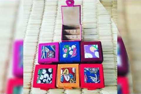 Kitty party gifts - Raw silk kalamkari jewellery boxes