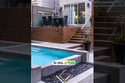Backyard Transformed with Landscaping Renovation #pool #backyardrenovation #landscape #construction