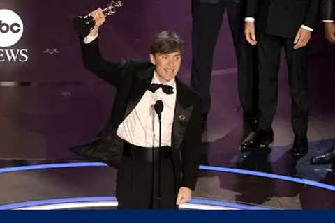 Oscars 2024: Cillian Murphy accepts Academy Award for Best Actor in 'Oppenheimer'