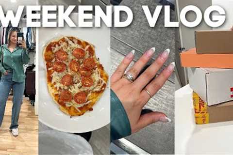 CHILL WEEKEND VLOG: wedding band shopping, wardrobe upgrades, homemade pizza &amp; pr haul