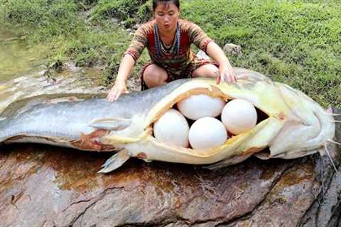 Top 1 Videos: Catch Fish For Eggs And Primtive Cooking