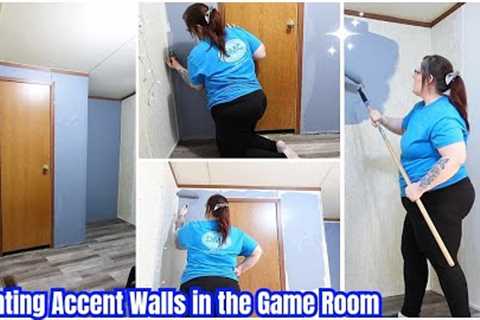 PAINTING ACCENT WALLS IN THE GAME ROOM // HOME REFRESH // DIY HOME PROJECTS ON A BUDGET 2024
