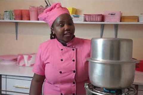 Baking a vanilla cake without an Oven!!! (Using a Jiko or gas cooker)