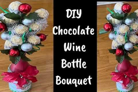 How To Wrap A Wine Bottle At Home/ DIY Wine Chocolate Bouquet / Easy Christmas Gift Wrap Idea