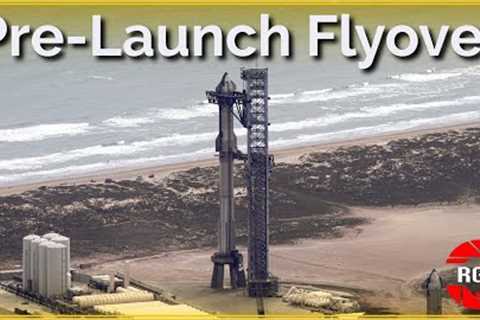 Pre-Launch Flyover, Ship Flame Trench at Massey's! Starbase Flyover Update