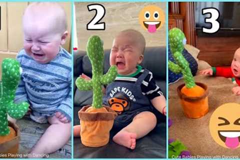 4 March 2023 |Cute Babies Playing with Dancing Cactus (Hilarious)Cute Baby Funny Videos