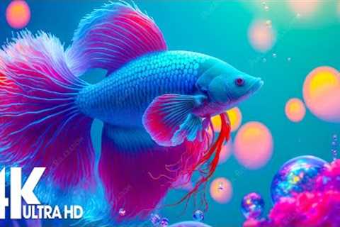Aquarium 4K VIDEO (ULTRA HD) 🐠 Amazing Beautiful Coral Reef Fish - Relaxing Sleep Meditation Music