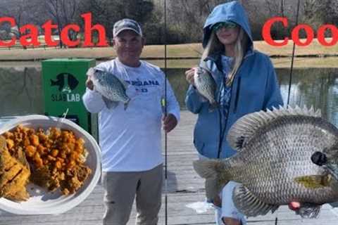 Catching Trophy Bluegill &amp; Keeping All Crappie (Catch &amp; Cook At The Slab Lab With Sarah..
