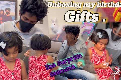 Unboxing my birthday gifts 🎁 with saanu |she surprised me with worthy gift 🤯👌#shajs