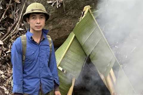 Survival Skills: Building a House with Banana Trees, Making Fire in the Forest