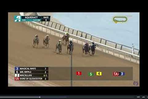 Horse Racing: Magical Ways Wins Race 5 Aqueduct. Full Race Fri. Mar. 22, 2024.