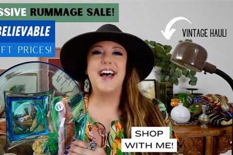 RUMMAGE SALE! Shop With Me!  Charity Rummage Sale $1, $2, $3 ?!? We Scored Big Time! Thrift Haul