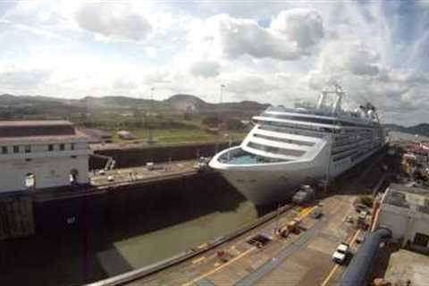 Panama Canal Time-Lapse as the Princess Cruise Island Princess goes through the Miraflores Locks