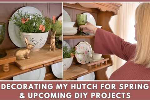 Decorating my hutch for spring | Upcoming mobile home DIY projects
