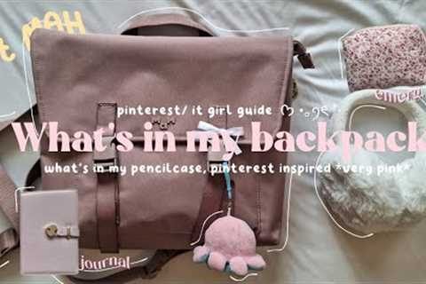 🧸🩰 🦢 pinterest girl- what's in my backpack 2024 💌 school essentials *pencilcase, emergency kit* ..