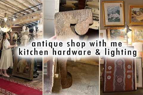 come ANTIQUE SHOPPING with me *kitchen hardware &amp; lighting*