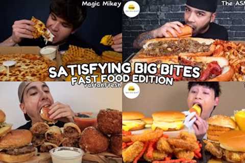 ASMR | SATISFYING BIG BITES FAST FOOD EDITION MUKBANG COMPILATION | DIFFERENT FAST FOOD EATING SHOW