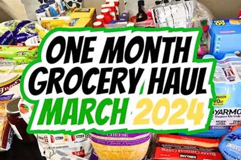 One Month Grocery Haul | Large Family Grocery Shopping | Extreme Grocery Budgeting | March 2024