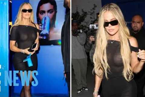 Khloé Kardashian Supports Kylie Jenner’s New Cocktail Event Launch In BRALESS NSFW Dress | E! News