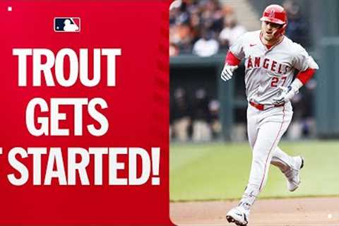 Mike Trout hits the FIRST HOMER of Opening Day!