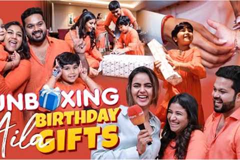 Dad's Little Princess Aila Unboxing the Birthday Gifts❤️ Alya Manasa &amp; Sanjeev | Chaitra Reddy