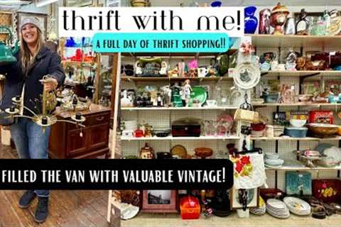 THRIFTING FROM SUNRISE TO SUNDOWN! Thrift With Me! Vintage finds for resale | GOODWILL HAUL